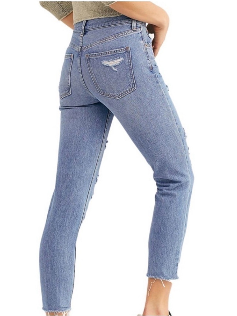 Free People We The Free Blossom Rigid Crop Skinny Jeans EUC Size 27 - Picture 4 of 10